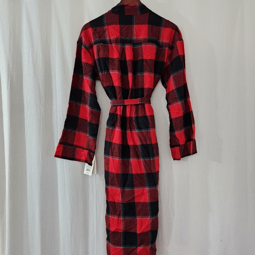 stars above Plaid Robe in Red & Black Women’s Size M/L - Picture 3 of 6